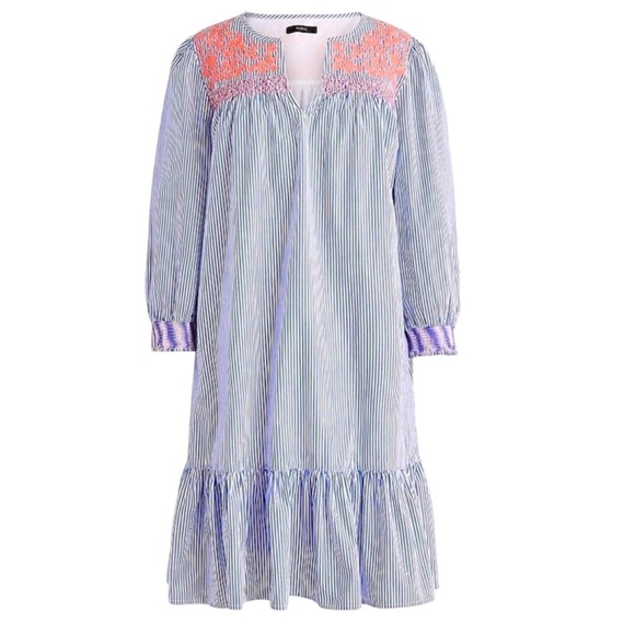 *NWT* J. Crew Embroidered Popover Dress With Ruffle Hem & Pockets - Picture 15 of 16